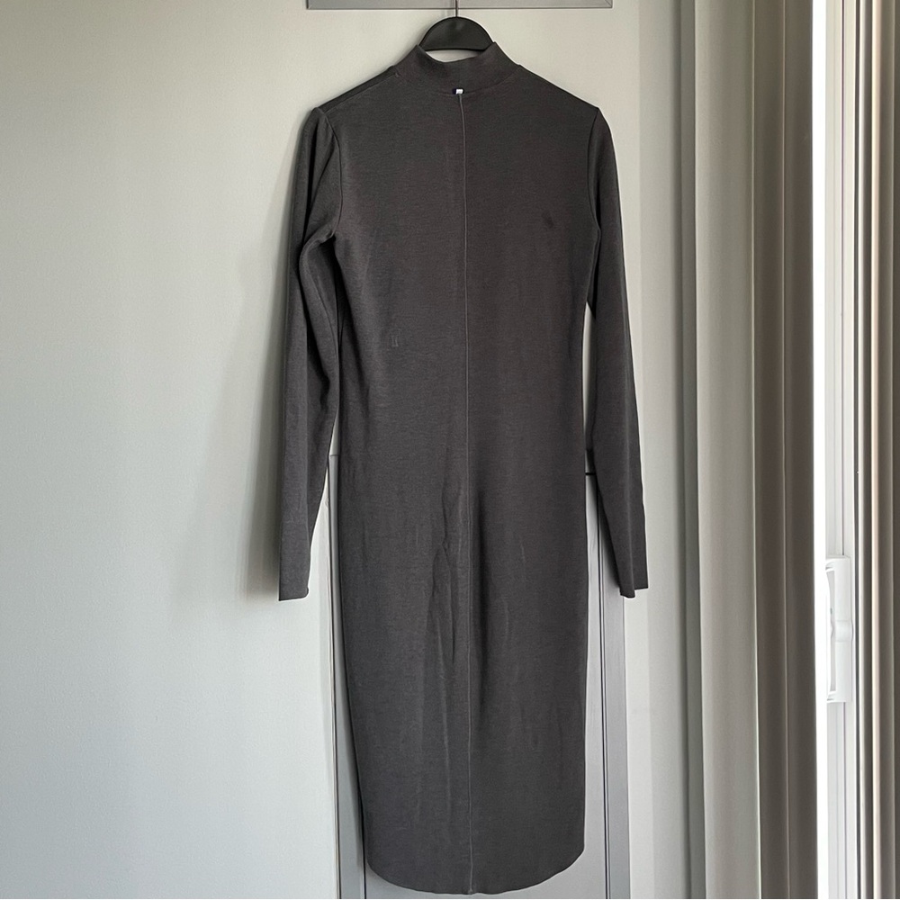 KIT AND ACE Mockneck Long Sleeve Gray Midi Dress - Picture 8 of 14